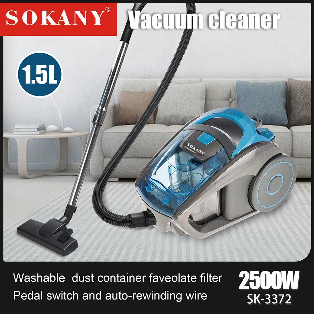 2500W 5M Cord Multifunction Silent Vacuum Cleaner, Household Dry And Wet Cleaning Machine, High Power Vacuum Cleaner