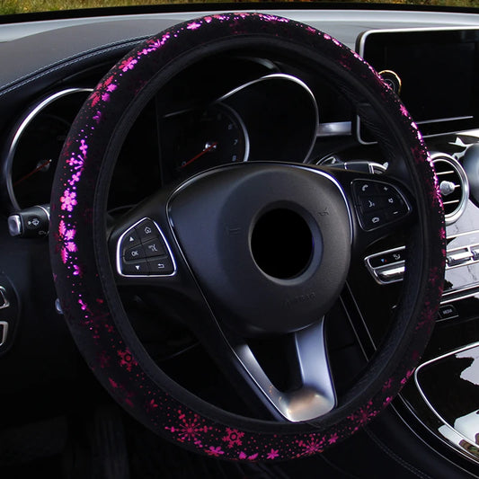 Car Steering Wheel Cover 4 Colors Diameter 38cm Car Steering-wheel Covers Shiny Snowflake Car Accessories Universal Car-styling