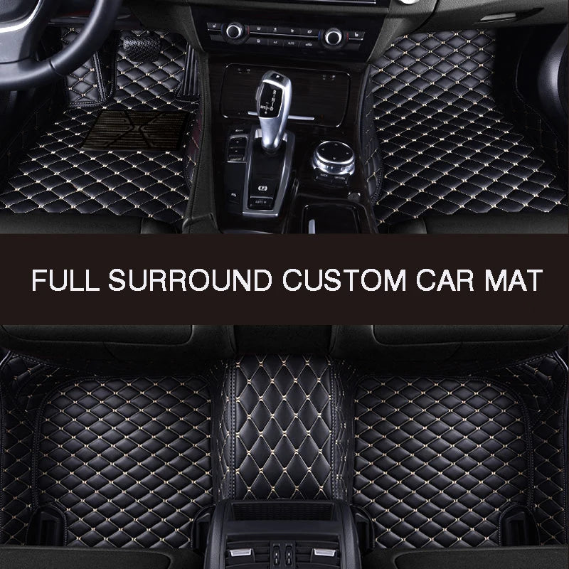 Full Surround Custom Leather Car Floor Mat For SEAT Ateca Arona Ibiza Leon Toledo Exeo Auto Parts