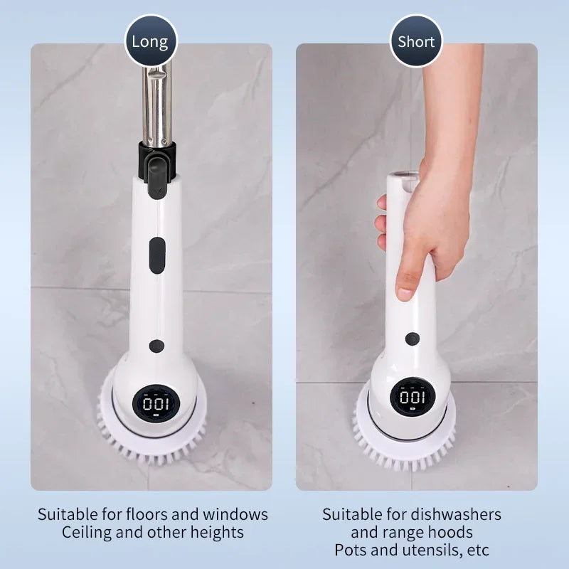 Electric Cleaning Brush 9 in 1 Multifunctional Household Wireless Rotatable Cleaning Brush For Bathroom Kitchen Windows Toilet