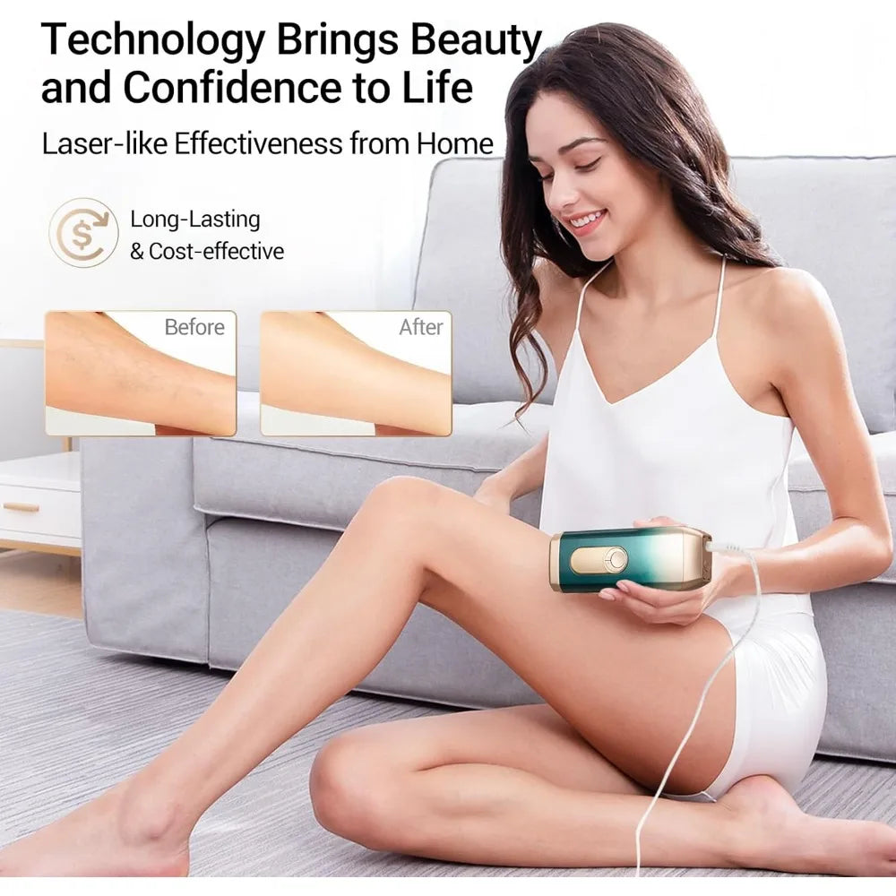 HAOYUNMA Laser Hair Removal,Hair Removal Device with Ice Cooling Care Function, Visible Results in 2 Weeks, Laser Hai