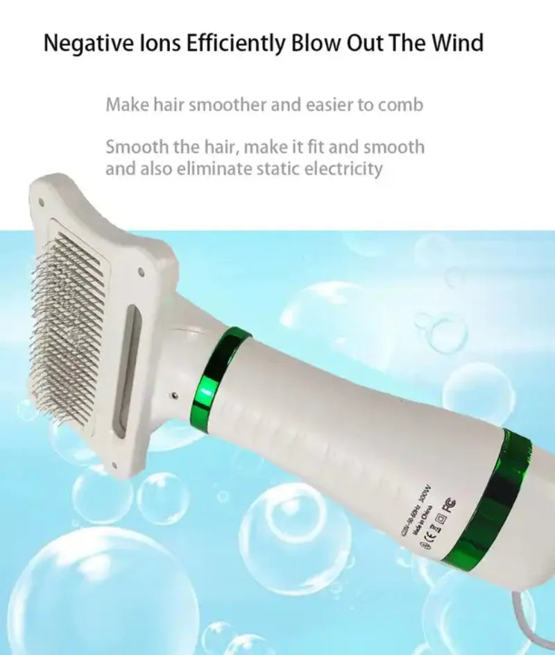 Pet Hair Dryer 2 with Slicker Brush Grooming for Cat and Dog Brush Professional Home Grooming Furry Drying Portable Dog Blower