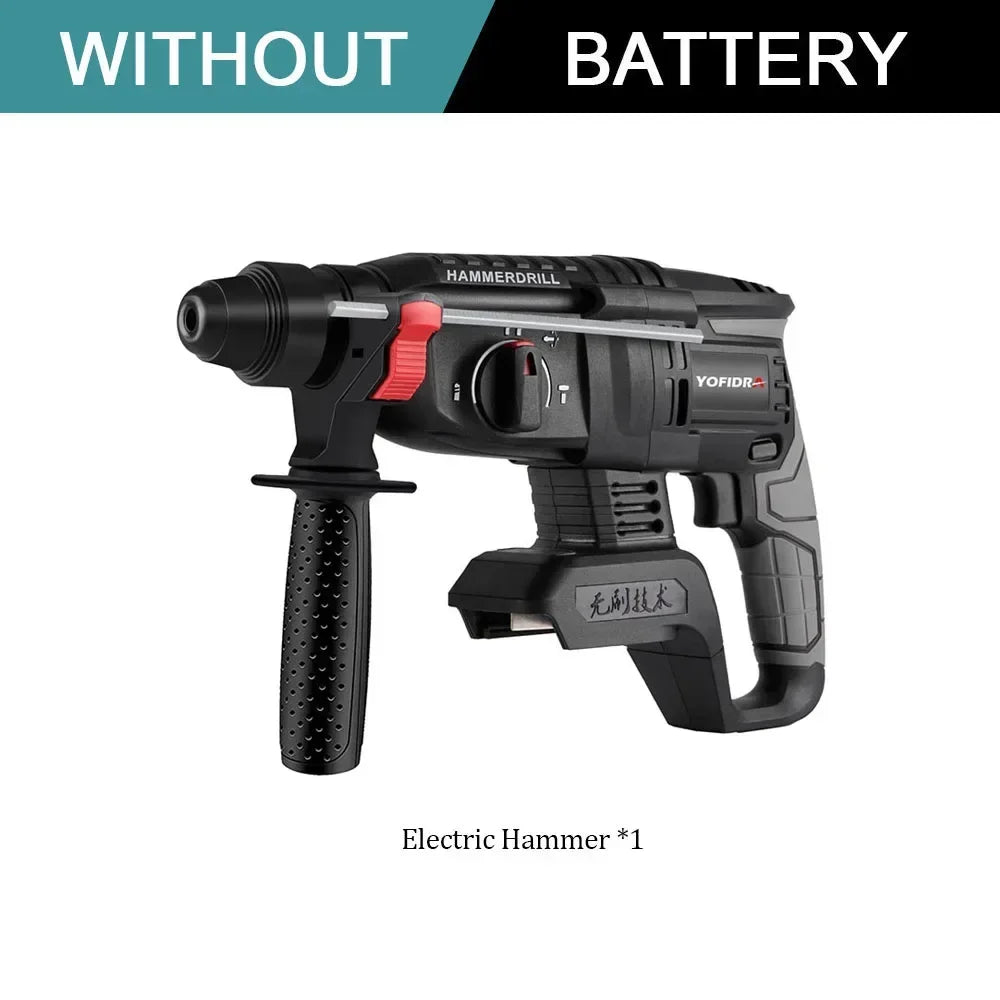 26mm Brushless Electric Hammer Cordless Rechargeable Multifunction Electric Rotary Impact Drill  Tool For Makita 18V Battery