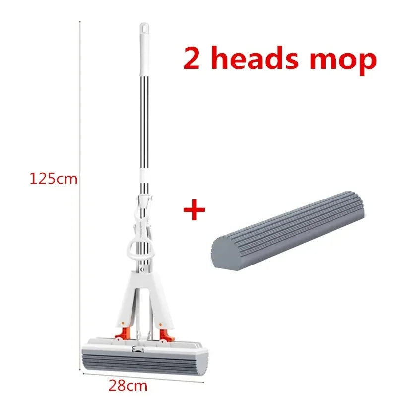 Collodion Mop Free Hand Washing Magic Self-Cleaning Squeeze Water Flat Floor Wiper Tile Wringer Cotton Squeezer Household Helper