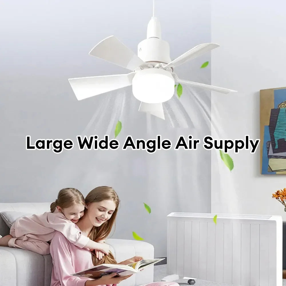 LED Ceiling Fan With Light Remote Control Dimmable E27 Base Wireless 30W 3 Wind Speed Fans Lighting For Bedroom and Living Roo