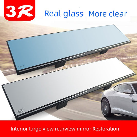 Car Rearview Mirror Modified General Large View Car Interior Rearview Mirror Anti-Glare Blue Filter Reflector Wide-Angle Lens