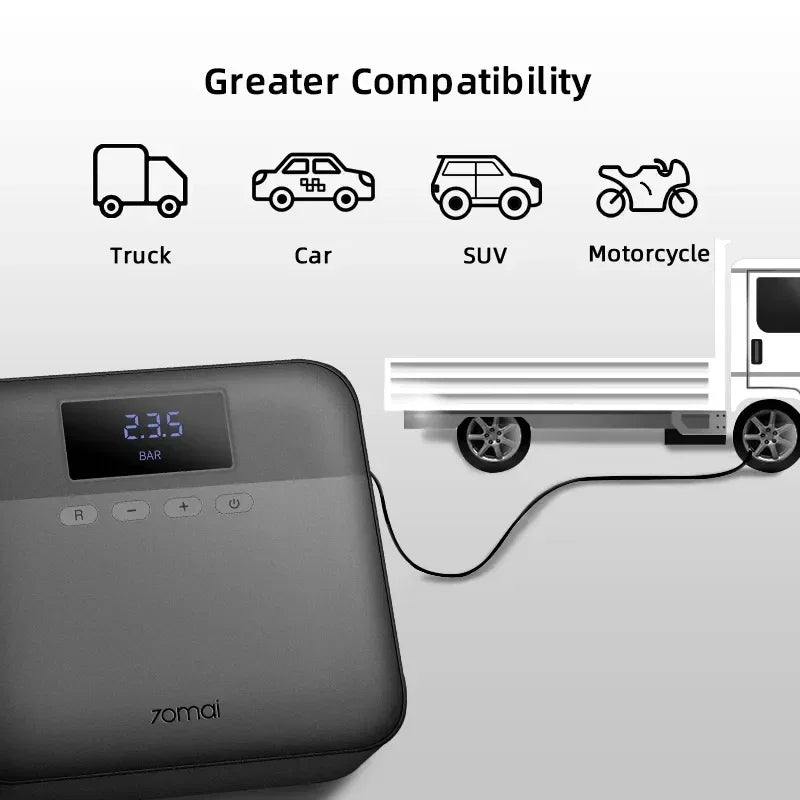 Xiaomi 70mai Car Air Compressor  Protable Electric Car Air Pump Mini compressor Tire Inflator Auto Tyre Pumb 12V