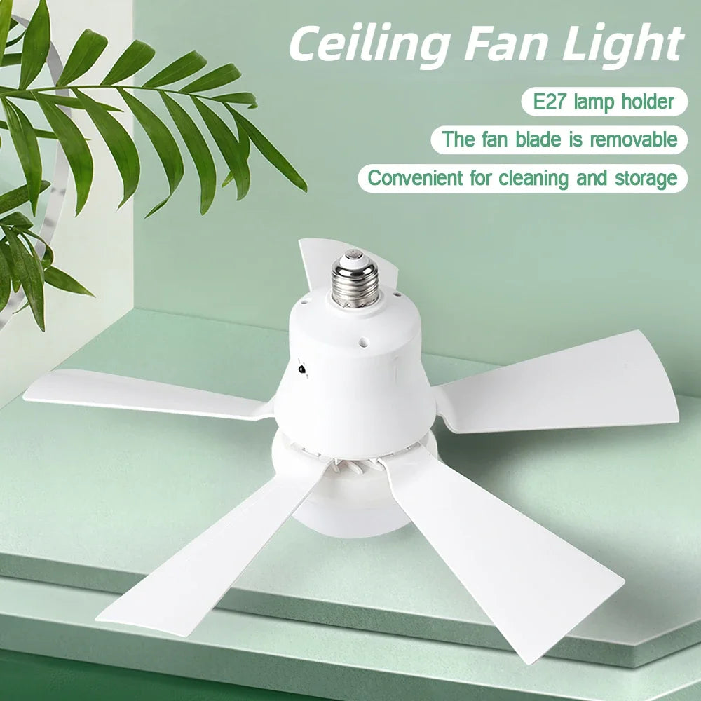 LED Ceiling Fan With Light Remote Control Dimmable E27 Base Wireless 30W 3 Wind Speed Fans Lighting For Bedroom and Living Roo