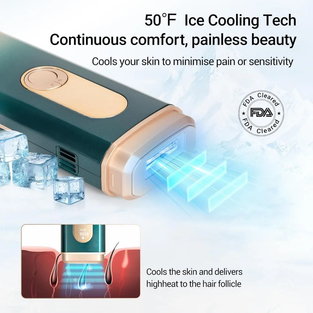 HAOYUNMA Laser Hair Removal,Hair Removal Device with Ice Cooling Care Function, Visible Results in 2 Weeks, Laser Hai