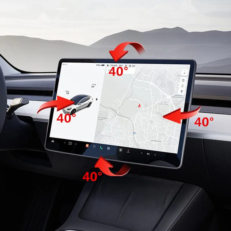 LHD/RHD 40" Swivel Mount For Tesla Model Y 3 2023 2022-17 Central Control Screen Display Rotation Bracket GPS Navigation Holder