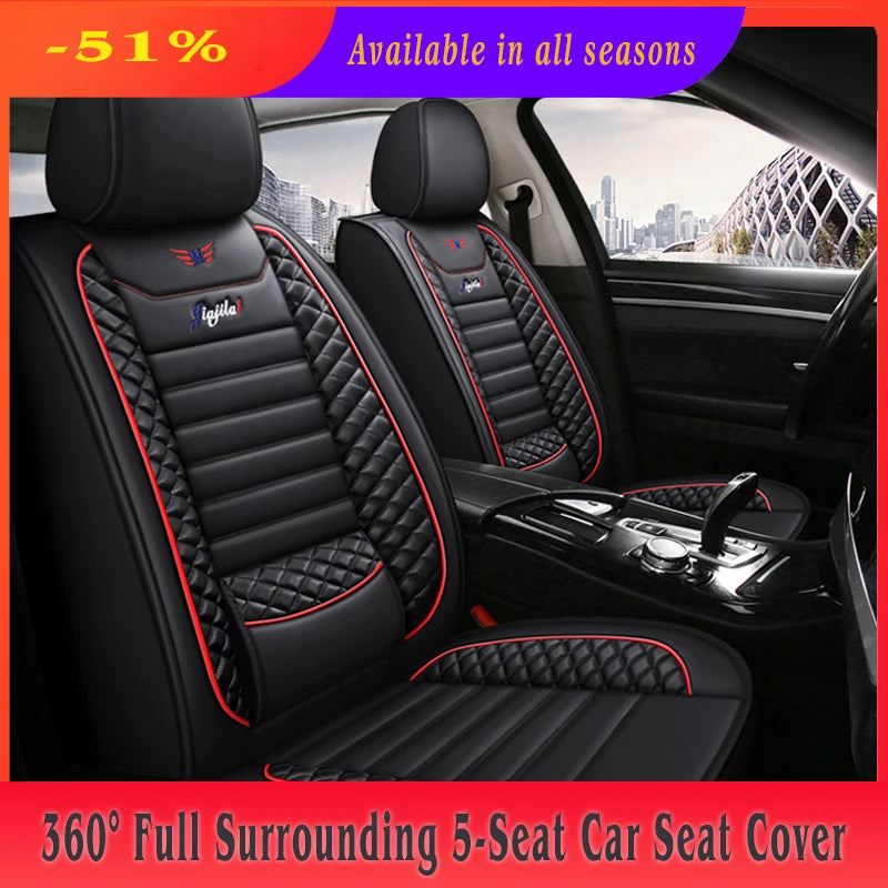 5 Seats Universal Car Leather Seat Cover For SEAT LEON Ibiza Cordoba Toledo Marbella Terra Ronda Car Accessories Wear Protector