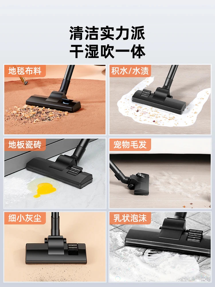 Vacuum cleaner household small hand-held bucket mopping floor wet and dry seam large suction and large capacity aspirador de pó