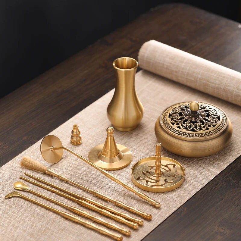 Pure copper incense seal set set incense making tools incense burner sandalwood powder Seal seal incense shovel gift box