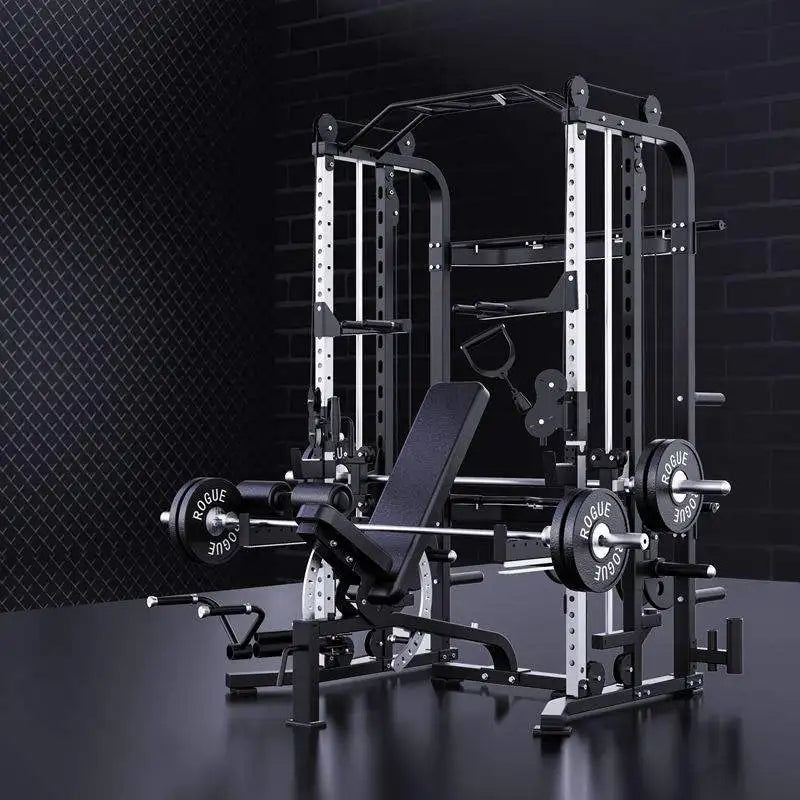 Multi Function Comprehensive Trainer, Home Weightlifting Push Squat Rack, Flying Bird Smith Machine