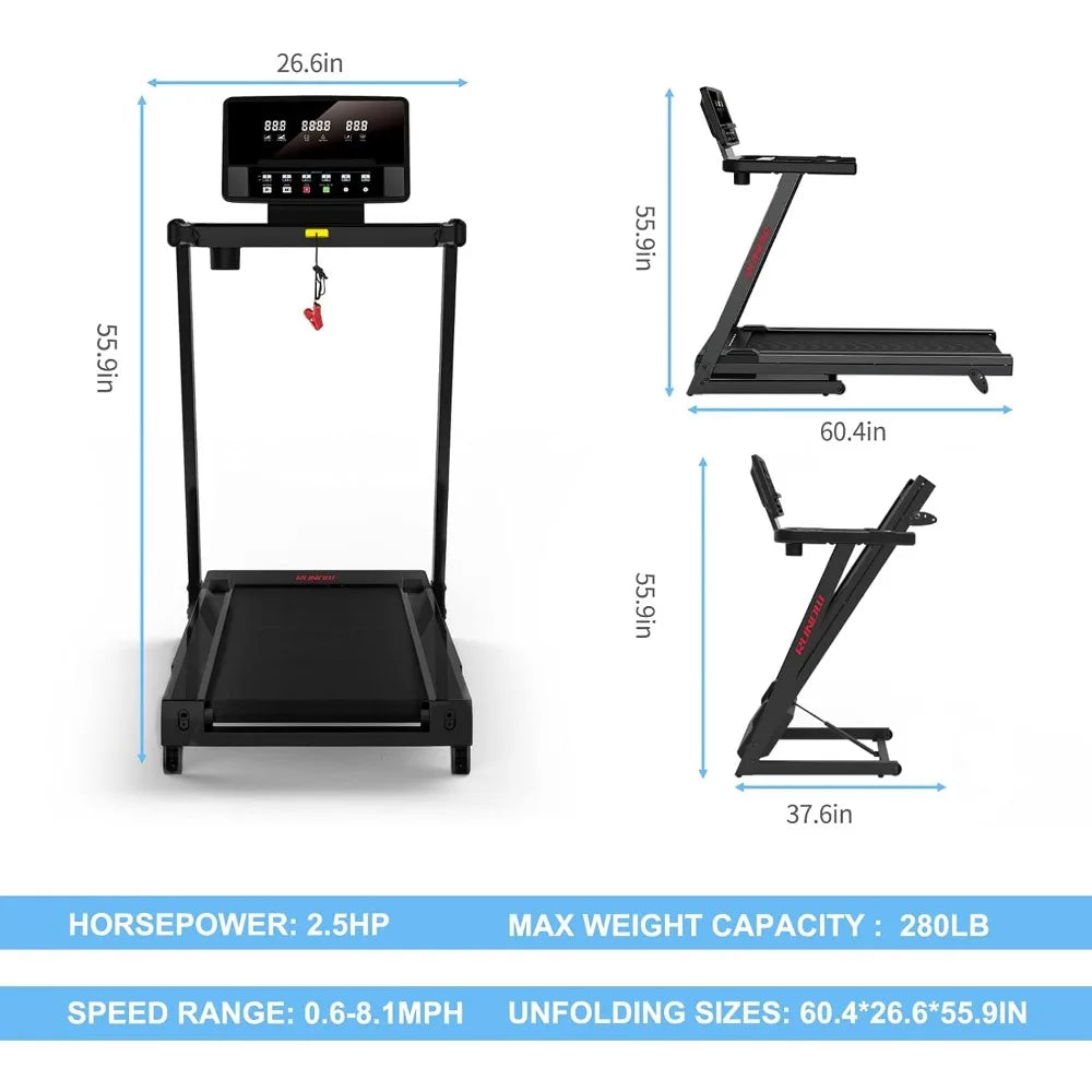 Gym Equipment Foldable Treadmill Support Bluetooth and Customized Programs Treadmill With Incline Bieżnie Running Machine Home