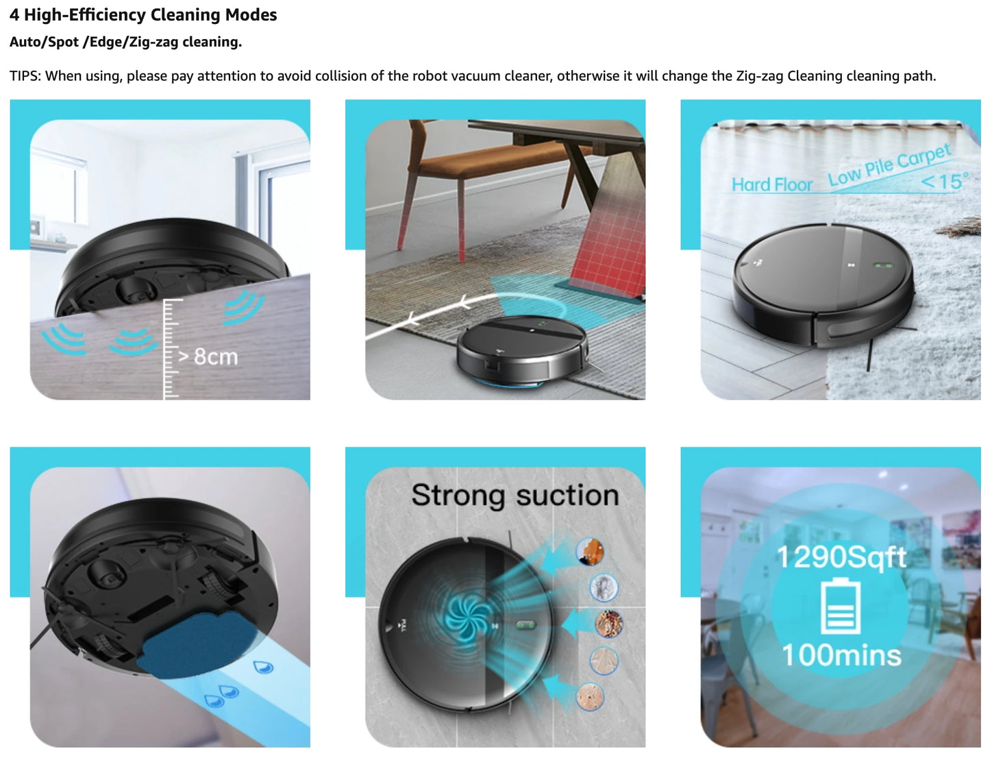 ZCWA Robot Vacuum Cleaner Auto Charging 6000Pa Power App Control Water Tank Wet Mopping Robot Vacuum Cleaner Electric Sweeper