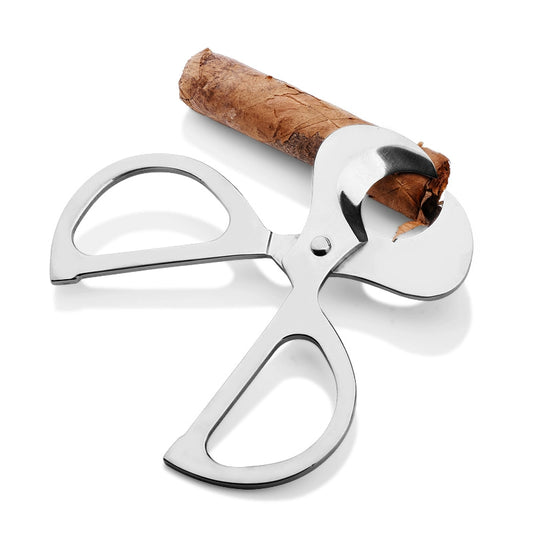 Stainless Steel Cigar Cutter Knife and Cigarette Cutter Portable Portable Double-Blade Tobacco Cutter Metal Smoking Set Scissors Business Small Gift