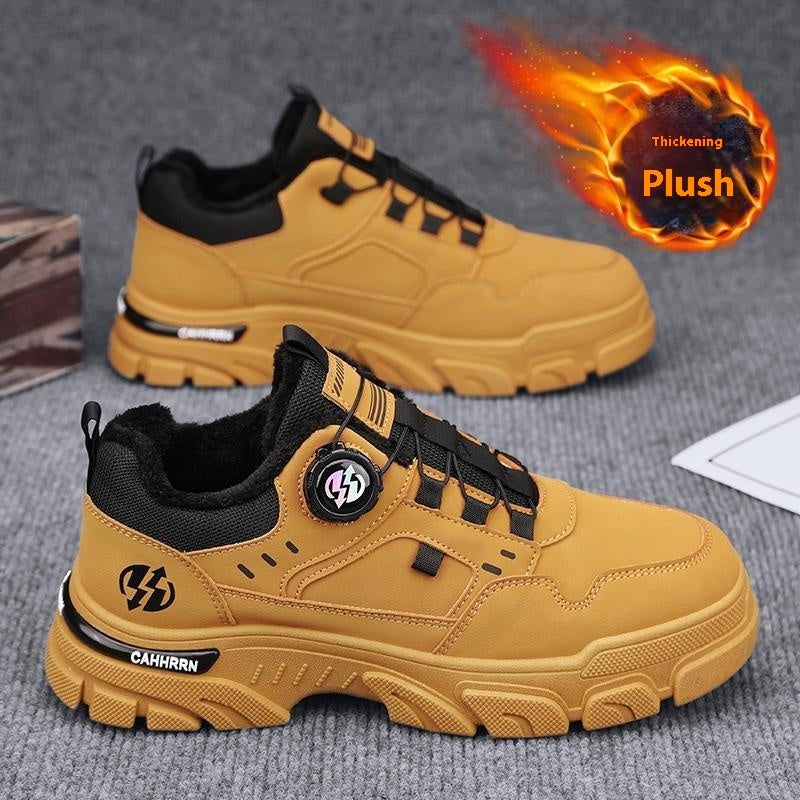 Rotating Button Martin Fleece-lined Thickening Thermal Cotton Shoes