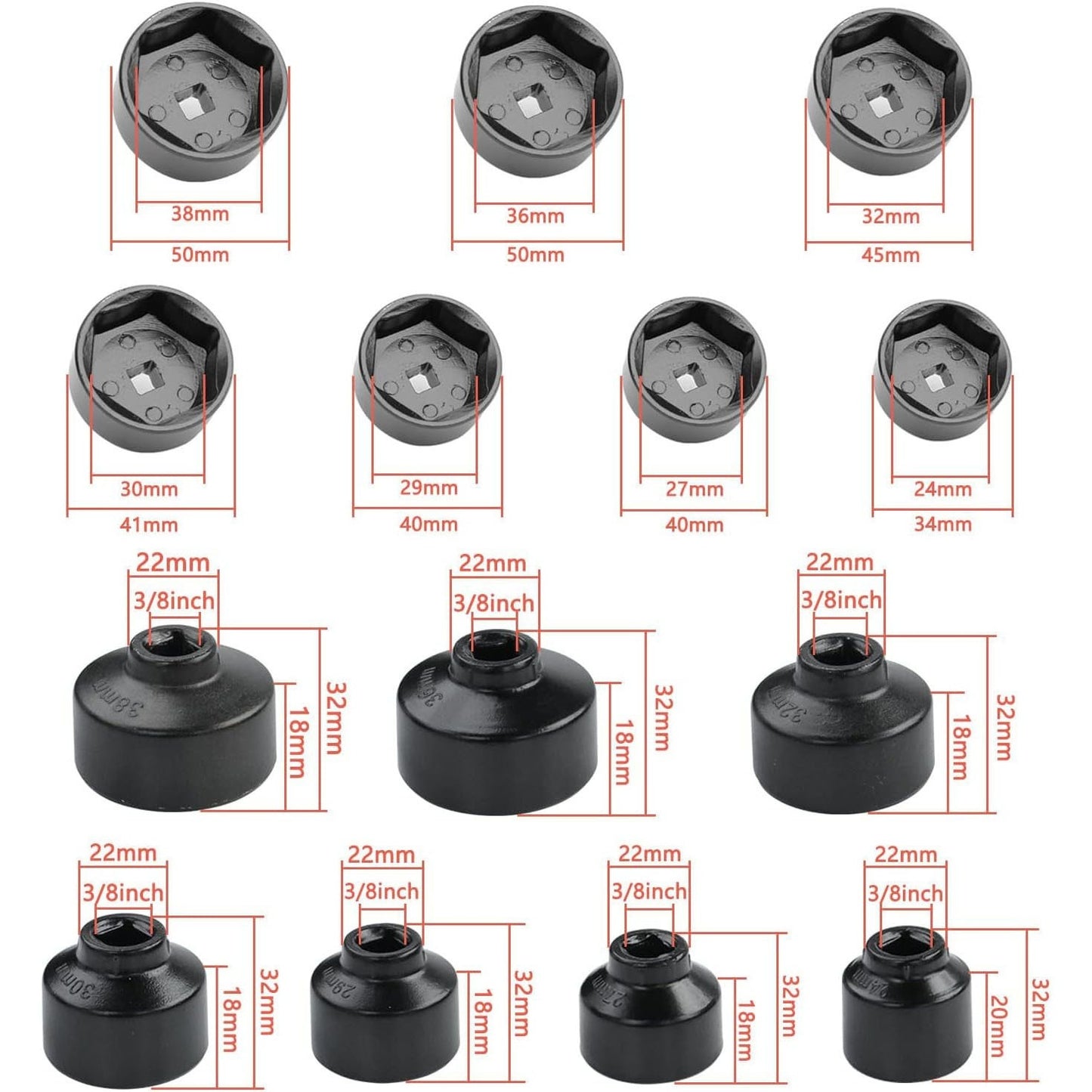 7-piece Set Oil Filter Wrench Dismantlement Tool