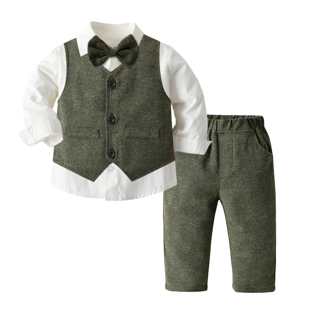 Boys Autumn Clothing Children's Suit Three-piece Set