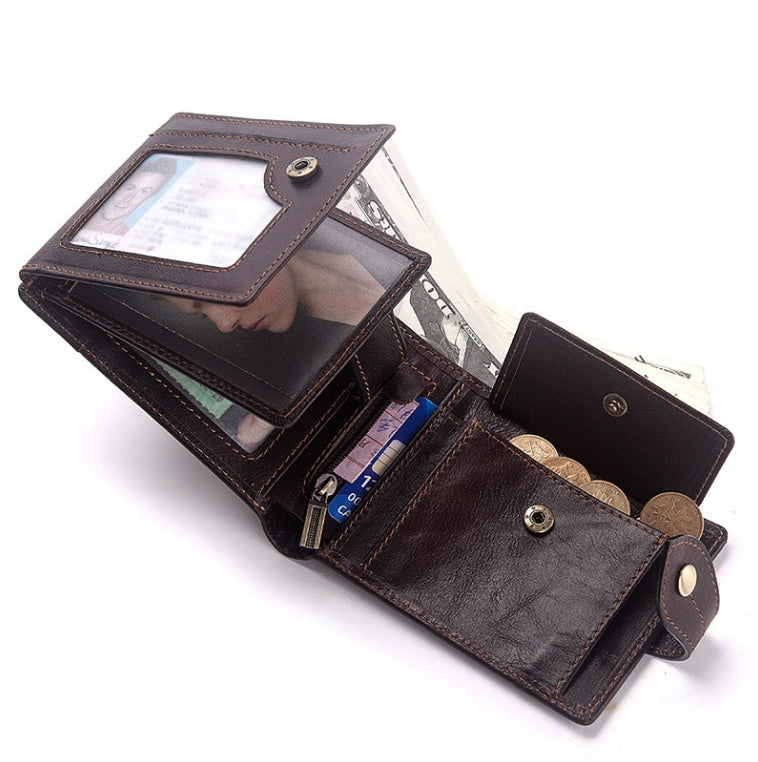 Men's Multi-card Anti-magnetic Real Cowhide Wallet