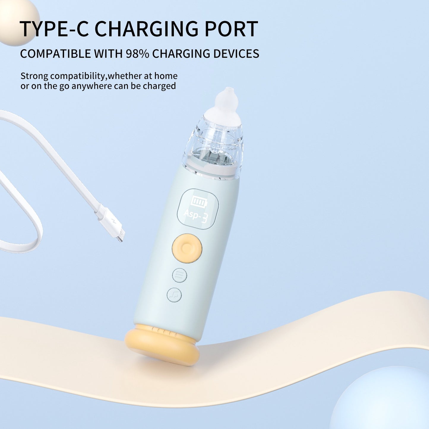 Baby Nasal Aspirator  Electric Household Nasal Suction Device Removable Cleaning Three-gear Suction For Multi-age Babies