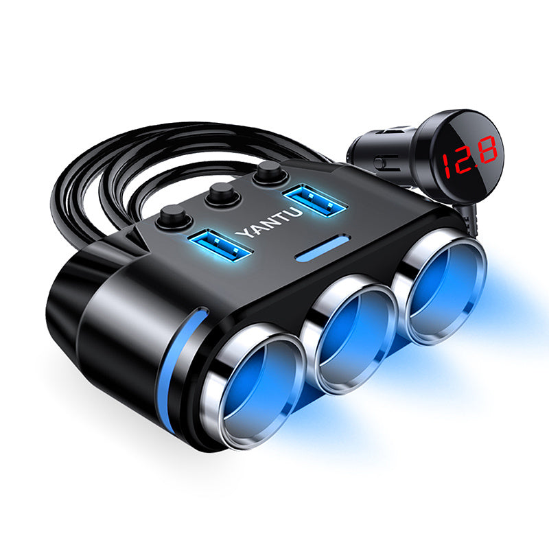 12V USB Waterproof Car Charger Socket With LED Voltmeter