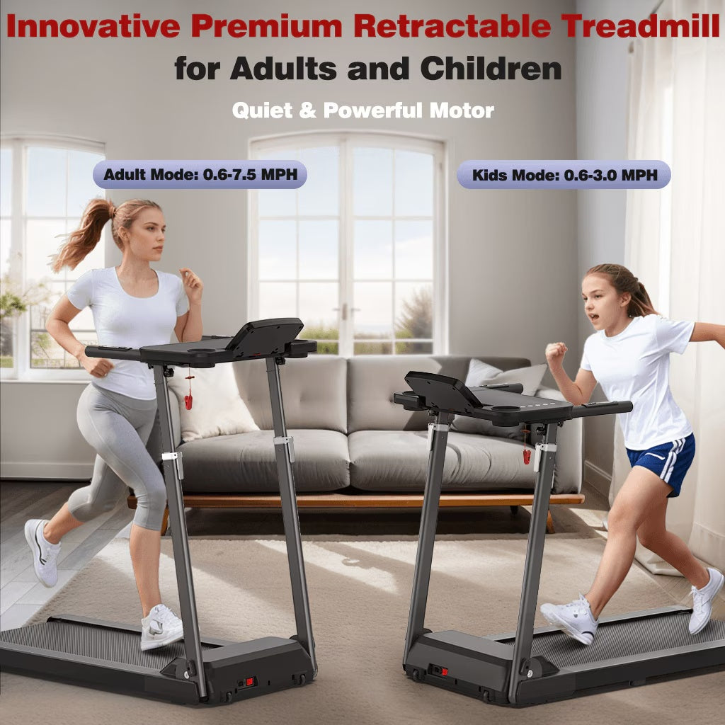 Treadmill With Tabletop Workstation And Adjustable Height