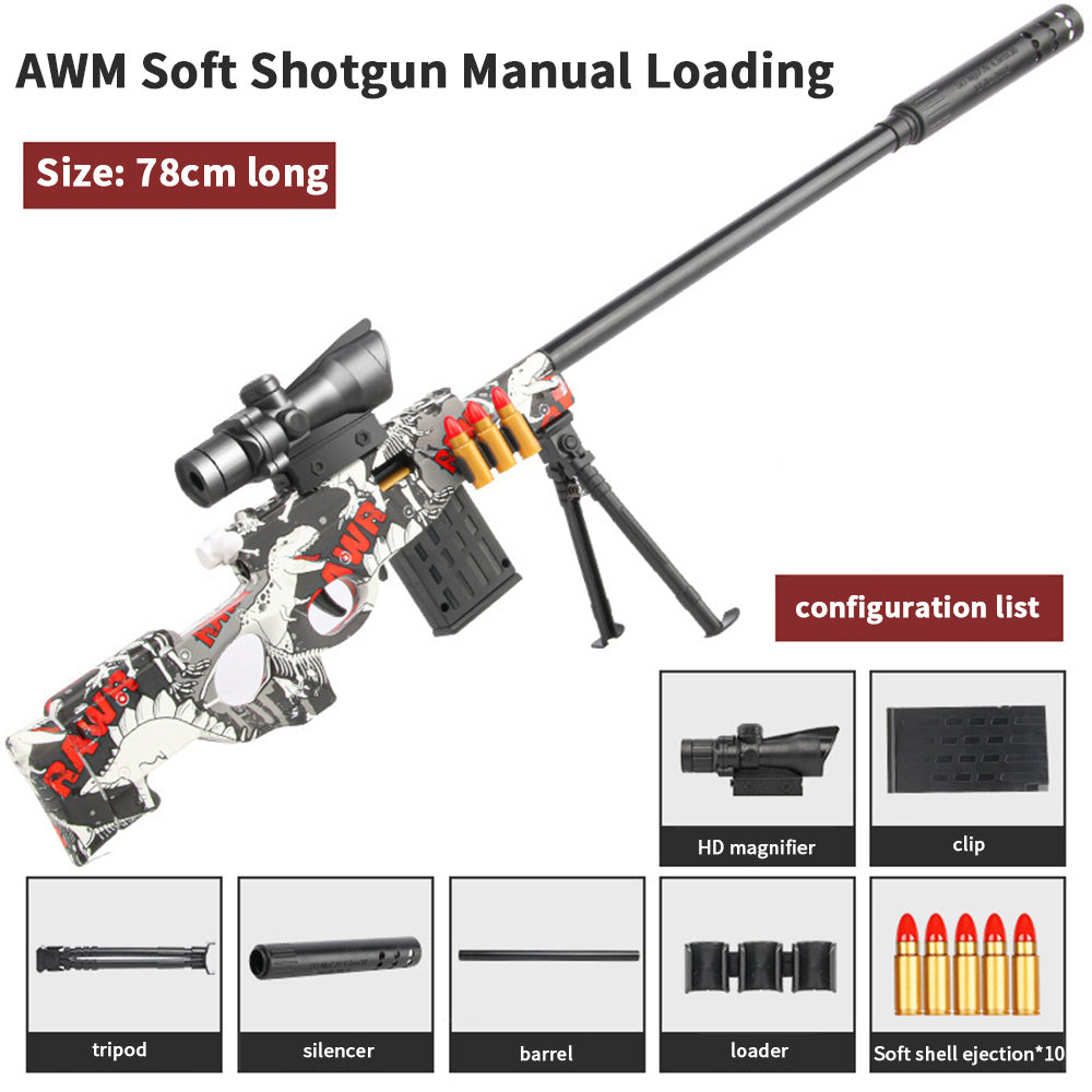 AWM M24 Shell Ejection Soft Bullet Sniper Gun Rifle Foam Darts Blaster Toy Gun For Boys Kids Adults Outdoor CS Shooting Games