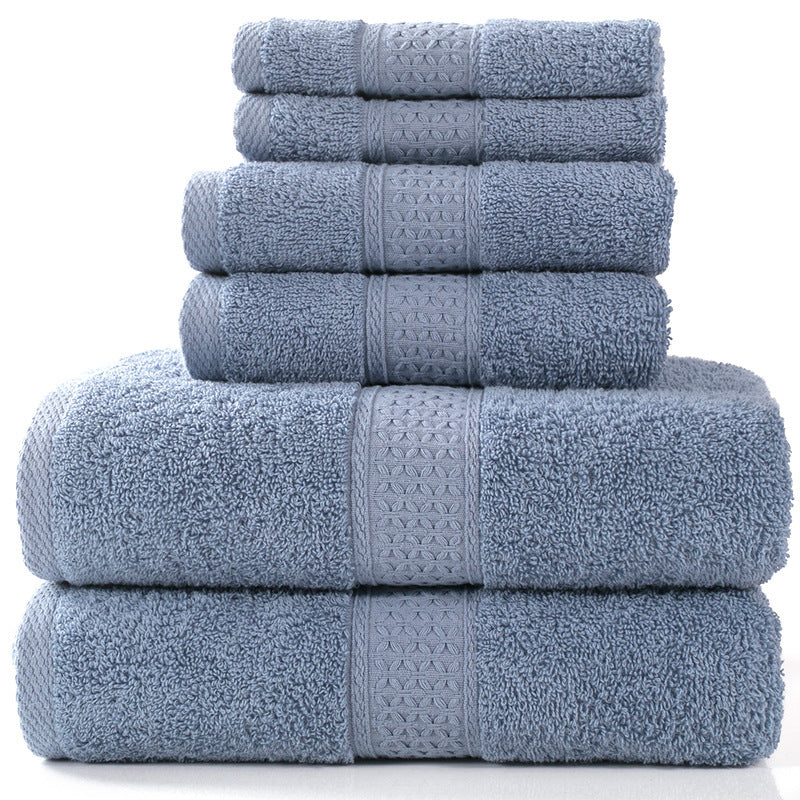 Home Simple Cotton Absorbent Towel Bath Towel 6-Piece Set