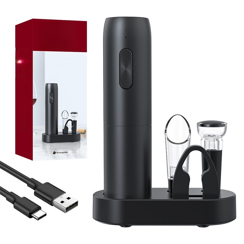 USB Rechargeable Business Gift Anniversary Celebration Storage Base Red Wine Electric Bottle Opener