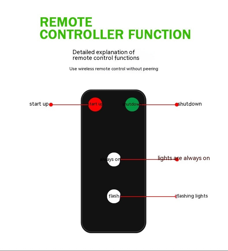 Car Remote Pilot Light Rain Fog Weather Anti-collision Help Strobe Light