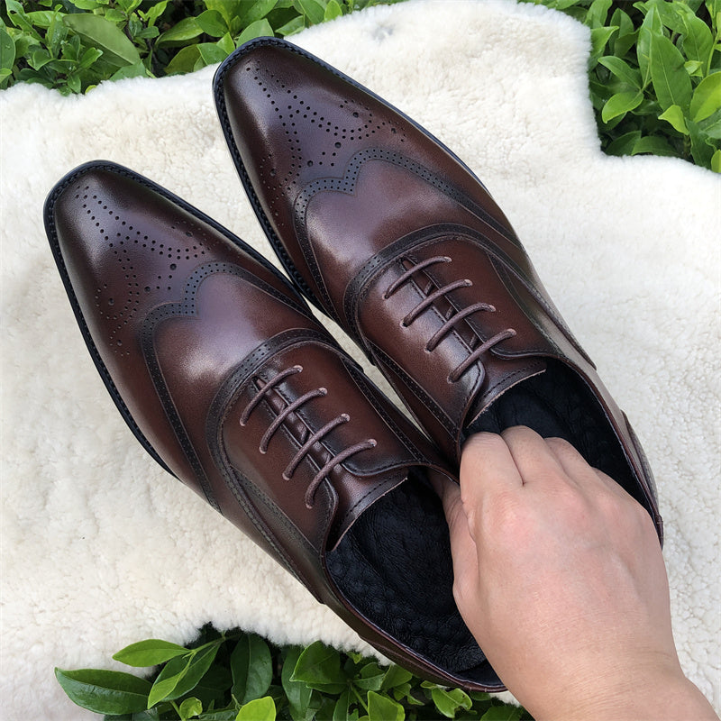 Men's Business Suit Carved Leather Shoes