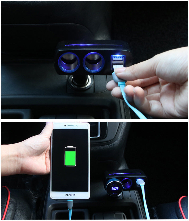 Car Dual USB Mobile Phone Charging Cigarette Lighter